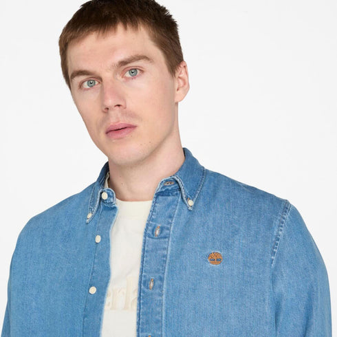 Timberland Mens Denim Shirt in Light Blue