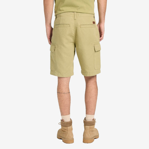 Timberland Mens Brookline Cotton Linen Cargo Short in Green