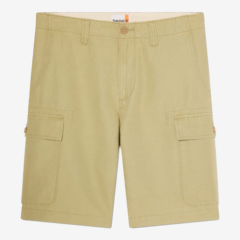 Timberland Mens Brookline Cotton Linen Cargo Short in Green