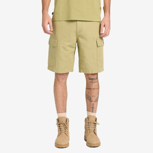 Timberland Mens Brookline Cotton Linen Cargo Short in Green