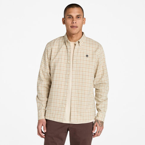 Timberland Mens Solucell Gingham Shirt in Natural