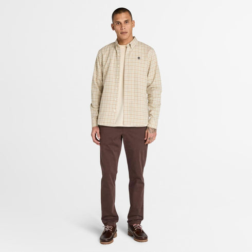 Timberland Mens Solucell Gingham Shirt in Natural