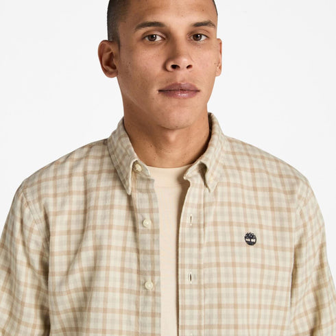 Timberland Mens Solucell Gingham Shirt in Natural