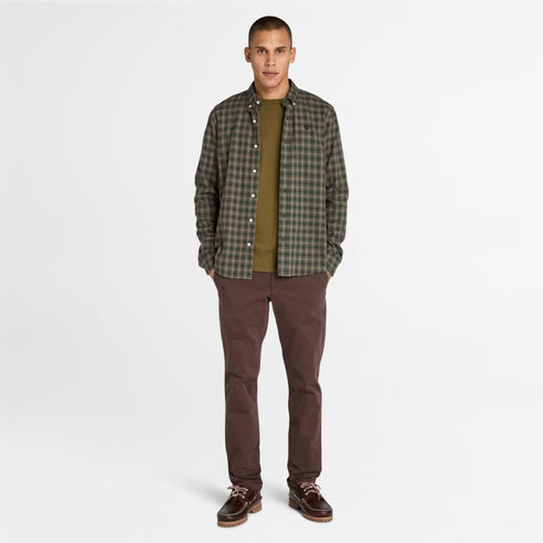 Timberland Mens Solucell Gingham Shirt in Dark Green