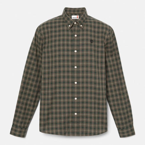 Timberland Mens Solucell Gingham Shirt in Dark Green