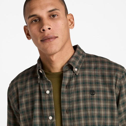 Timberland Mens Solucell Gingham Shirt in Dark Green