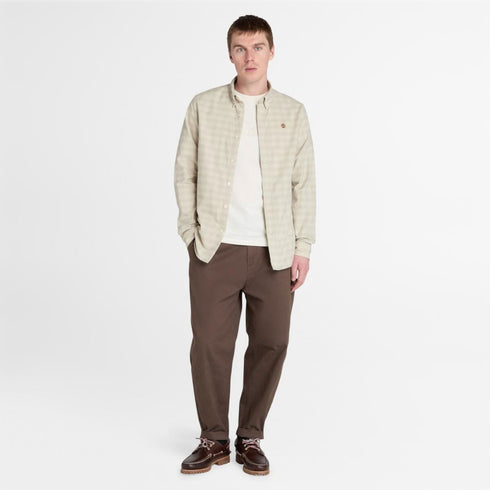 Timberland Mens Solucell Plaid Shirt in Natural