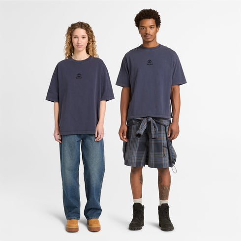 Sunwashed Embroidered Logo Tee