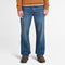 Timberland Mens Back Embroidered Tree Logo Denim Pant - Jeans in Medium Blue