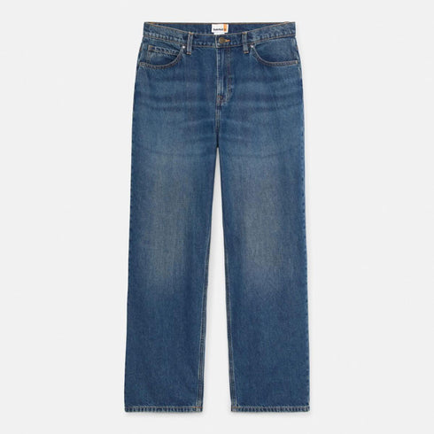 Timberland Mens Back Embroidered Tree Logo Denim Pant - Jeans in Medium Blue