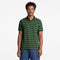 Timberland Mens Millers River 4 Rows Stripes Short Sleeve Polo in Green