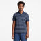 Timberland Mens Millers River 4 Rows Stripes Short Sleeve Polo in Blue