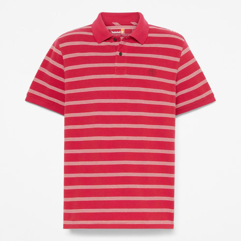 Timberland Mens Millers River 4 Rows Stripes Short Sleeve Polo