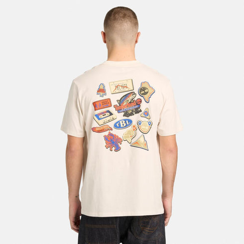 Timberland Mens Magnet Back Graphic Tee in White