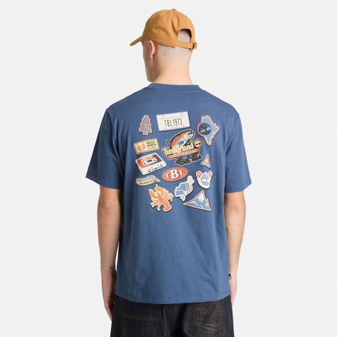 Timberland Mens Magnet Back Graphic Tee in Blue