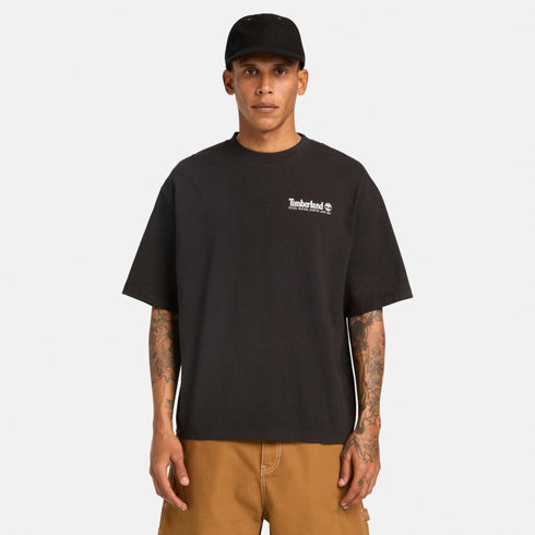 Timberland Mens Outdoor Photo Back Graphic Tee in Black