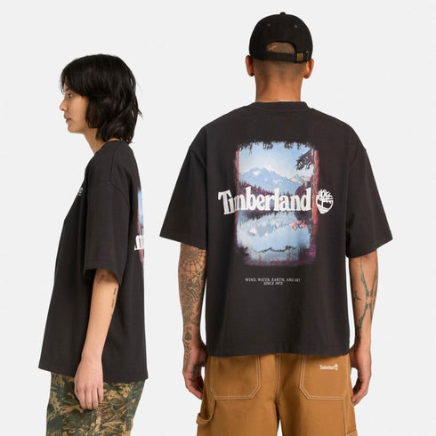Timberland Mens Outdoor Photo Back Graphic Tee in Black