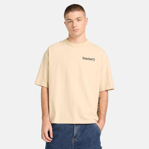 Timberland Mens Outdoor Photo Back Graphic Tee in Beige