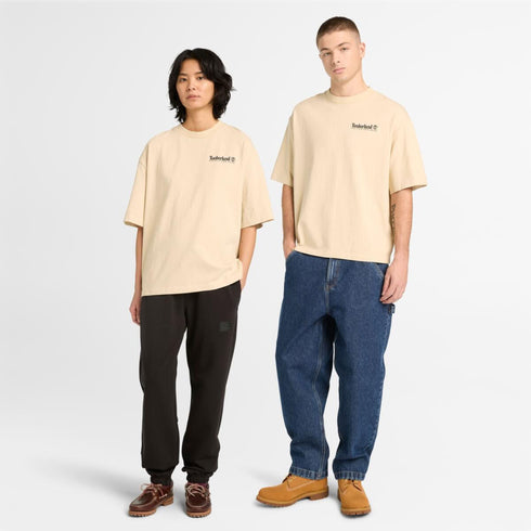 Timberland Mens Outdoor Photo Back Graphic Tee in Beige