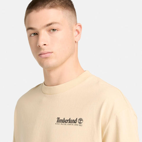 Timberland Mens Outdoor Photo Back Graphic Tee in Beige