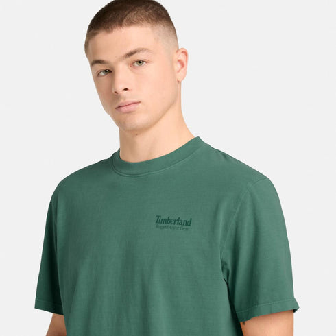 Timberland Mens Rugged Active Gear Back Graphic Tee in Green