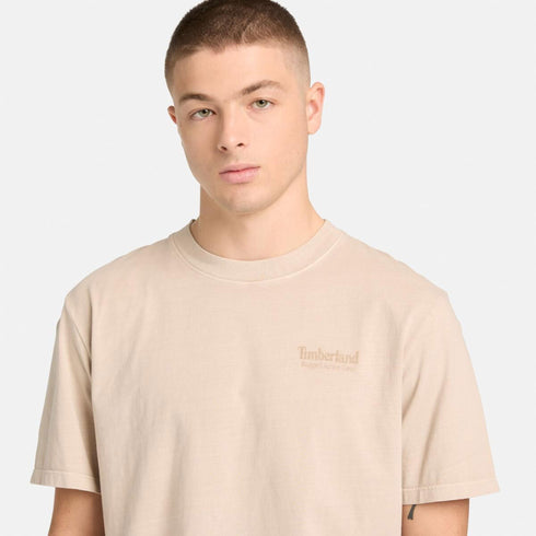 Timberland Mens Rugged Active Gear Back Graphic Tee in White
