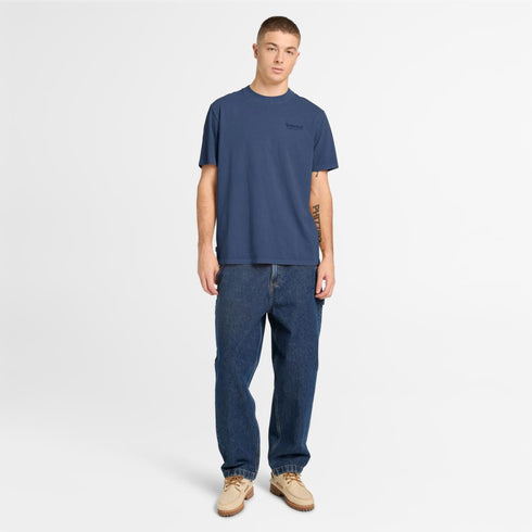 Timberland Mens Rugged Active Gear Back Graphic Tee in Blue