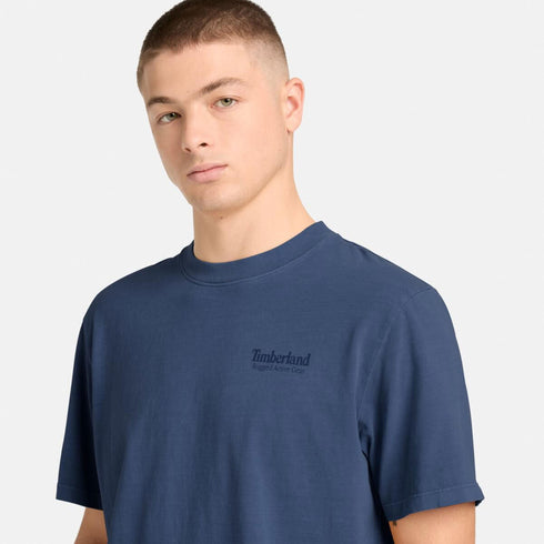Timberland Mens Rugged Active Gear Back Graphic Tee in Blue