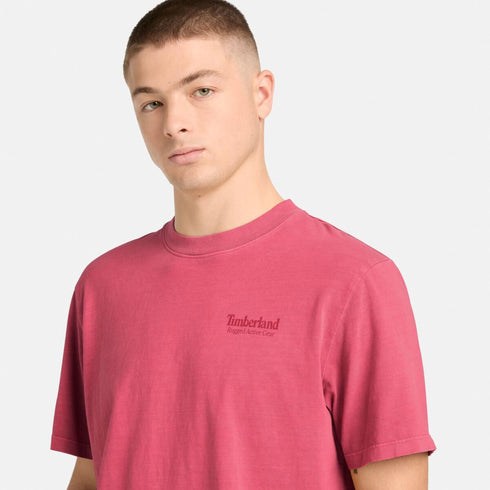 Timberland Mens Rugged Active Gear Back Graphic Tee in Red