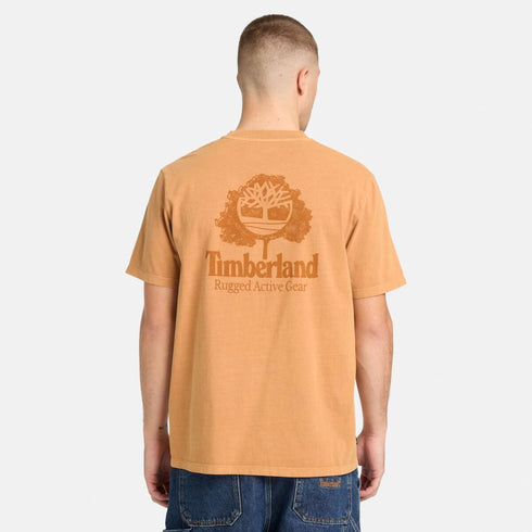 Timberland Mens Rugged Active Gear Back Graphic Tee in Brown