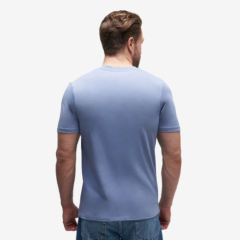 Timberland Mens Water Stack Logo Short Sleeve Tee in Blue