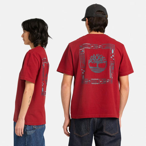 Timberland Mens Lunar New Year Graphic Short Sleeve Tee in Red