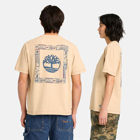 Timberland Mens Lunar New Year Graphic Short Sleeve Tee in Beige