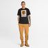 Timberland Mens Stack Logo Colored Short Sleeve Tee in Black