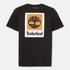 Timberland Mens Stack Logo Colored Short Sleeve Tee in Black