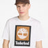 Timberland Mens Stack Logo Colored Short Sleeve Tee in White
