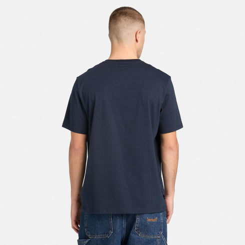 Timberland Mens Stack Logo Colored Short Sleeve Tee in Blue