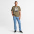 Timberland Mens Stack Logo Colored Short Sleeve Tee in Green