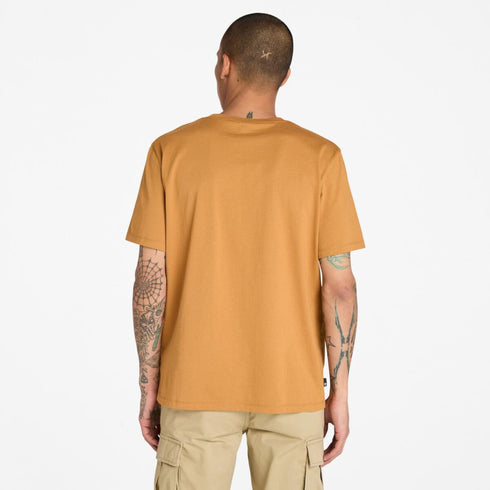 Timberland Mens Stack Logo Colored Short Sleeve Tee in Brown