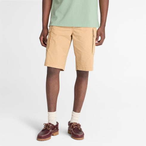 Timberland Mens Brookline Poplin Cargo Short in Light Wheat Boot
