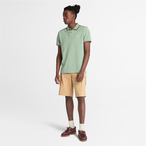 Timberland Mens Brookline Poplin Cargo Short in Light Wheat Boot