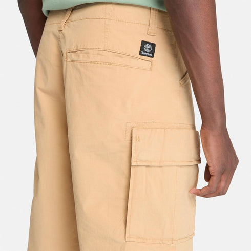 Timberland Mens Brookline Poplin Cargo Short in Light Wheat Boot