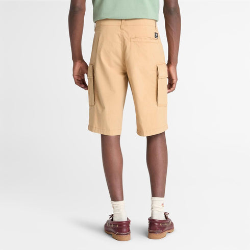 Timberland Mens Brookline Poplin Cargo Short in Light Wheat Boot