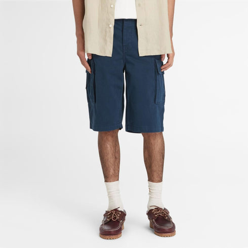 Timberland Mens Brookline Twill Cargo Short in Dark Sapphire