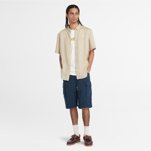 Timberland Mens Brookline Twill Cargo Short in Dark Sapphire