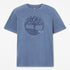Timberland Mens Garment Dye Logo Graphic Tee in Blue