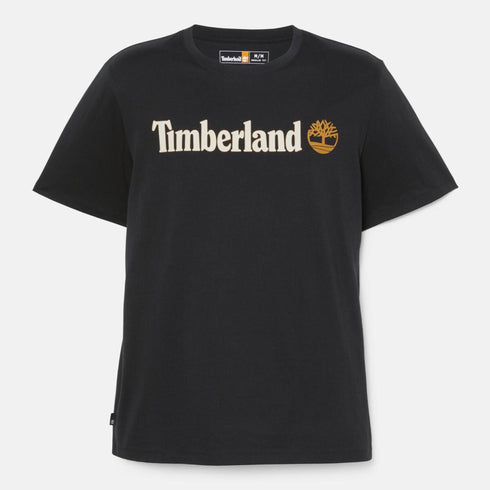 Timberland Mens Kennebec River Linear Logo Short Sleeve Tee in Black