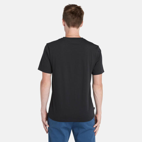 Timberland Mens Kennebec River Linear Logo Short Sleeve Tee in Black