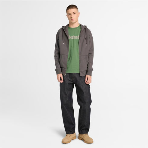 Timberland Mens Kennebec River Linear Logo Short Sleeve Tee in Green