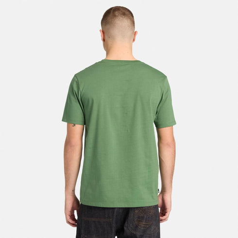 Timberland Mens Kennebec River Linear Logo Short Sleeve Tee in Green